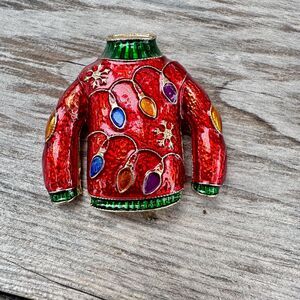 Ugly Christmas Sweater Brooch Pin Funny Christmas Jewelry